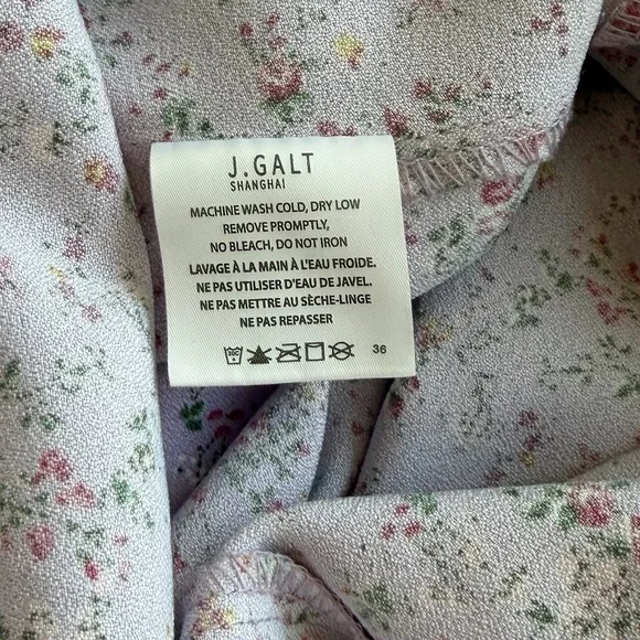 John Galt Floral Midi Skirt W/ Side Slit in Lavender. - Picture 8 of 10